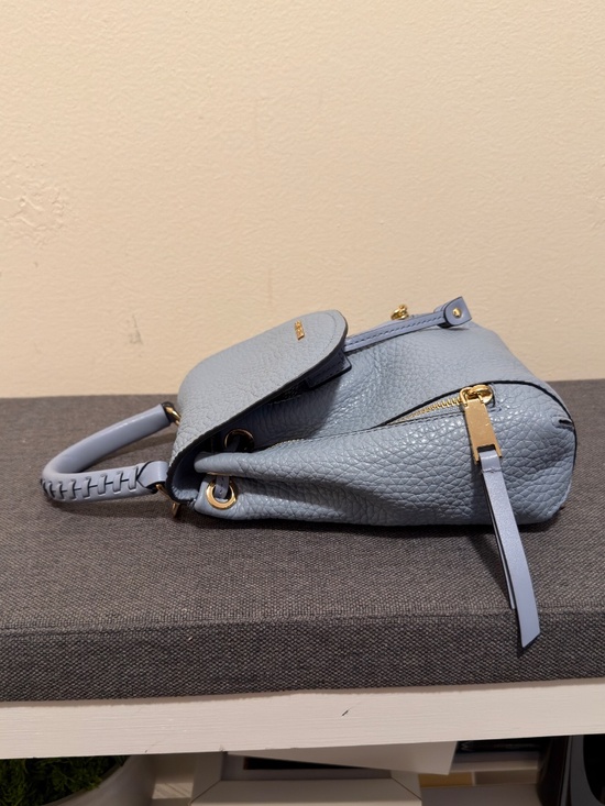 Michael Kors Powder Blue Leather Convertible Backpack Crossbody Bag Gold Detail main image 9